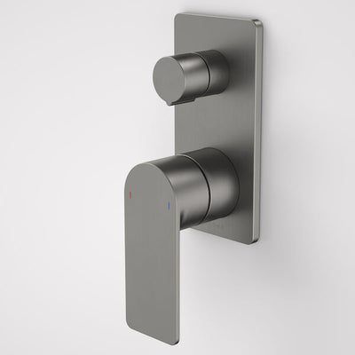 Caroma Urbane® II Bath / Shower Mixer With Diverter - Rectangular Cover Plate - Gunmetal