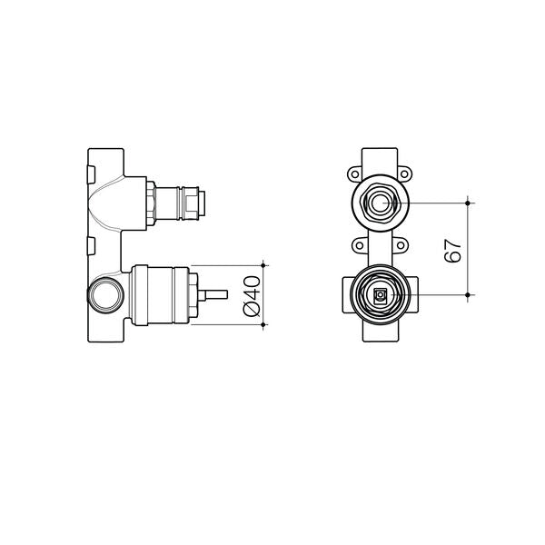 Caroma EasySwitch Universal Bath / Shower Mixer With Diverter Inwall Body specification