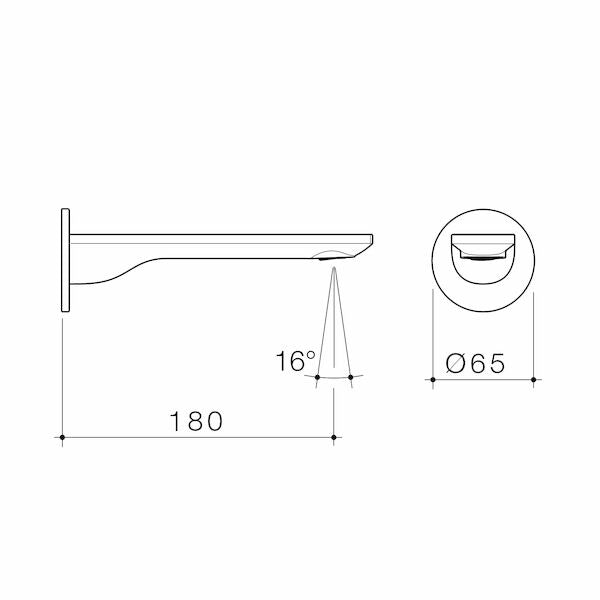 Caroma Urbane II 180mm Basin / Bath Outlet - Round Cover Plate specification