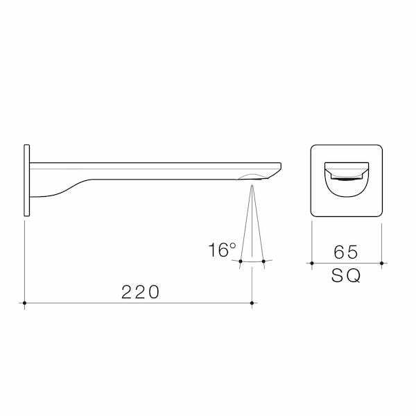Caroma Urbane II 220mm Basin / Bath Outlet - Square Cover Plate specification