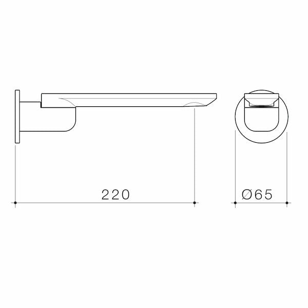 Caroma Urbane II 220mm Bath Swivel Outlet - Round Cover Plate specification