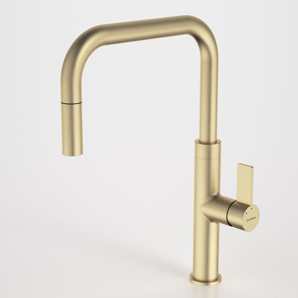 Caroma Urbane II Pull Out Sink Mixer - Brushed Brass main view