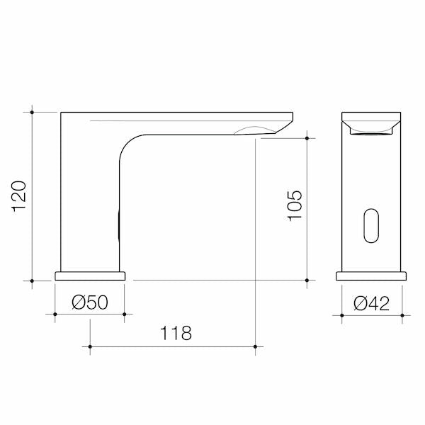 Caroma Urbane II Sensor Hob Mounted Outlet specification