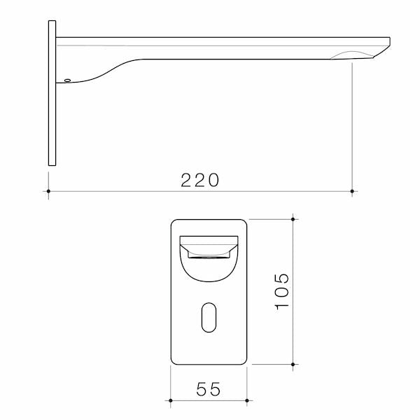 Caroma Urbane II Sensor 220mm Wall Outlet Sales Kit specification
