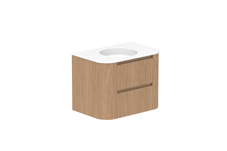 ADP Thea Curved Wall Hung Vanity Matte Ceramic Benchtop