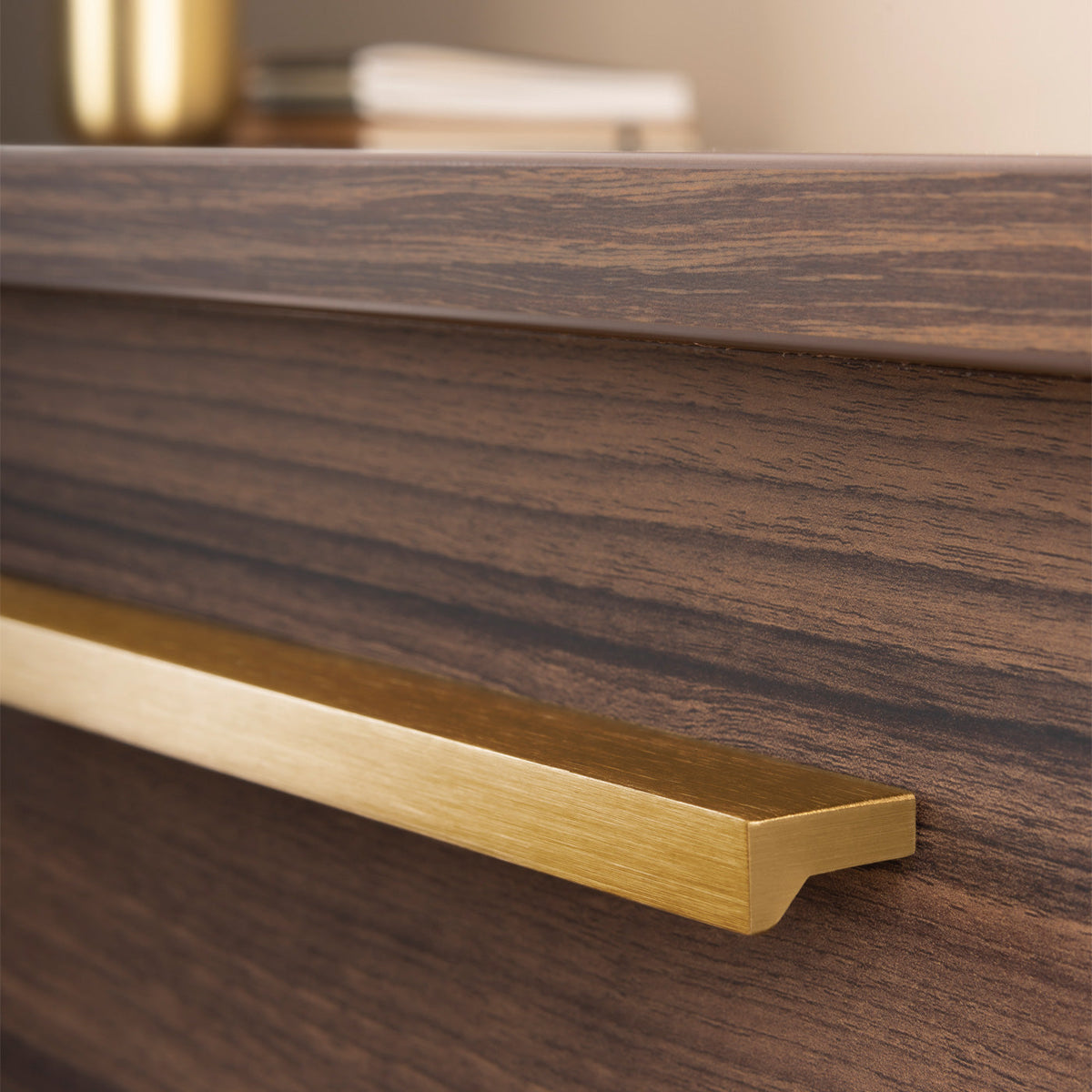 Momo Angle Pull Handle 192mm in Brushed Dark Brass - lifestyle