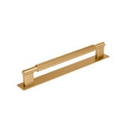 Momo Arpa D Handle and Backplate 192mm in Brushed Dark Brass