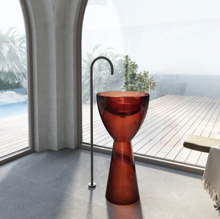 Cassa Design Wow Pedestal Translucency Resin Stone Basin