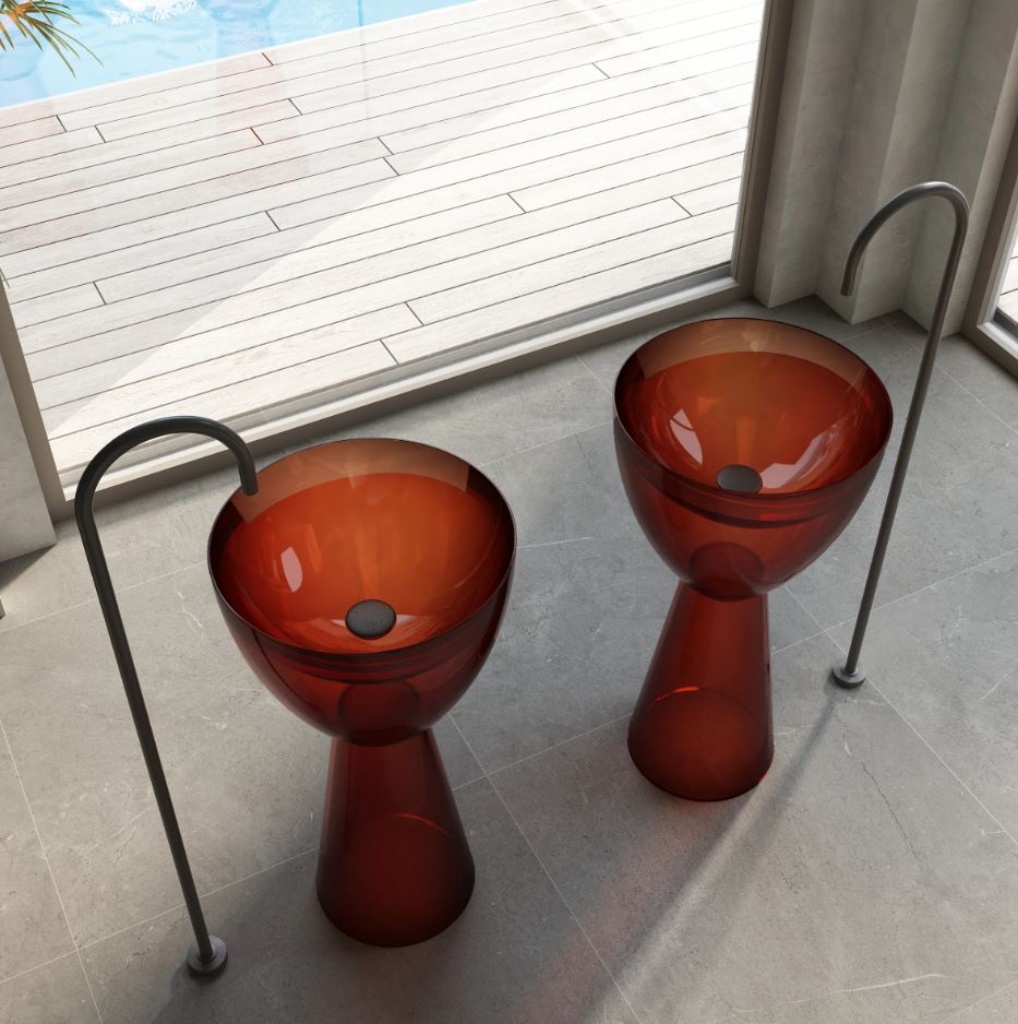 Cassa Design Wow Pedestal Translucency Resin Stone Basin