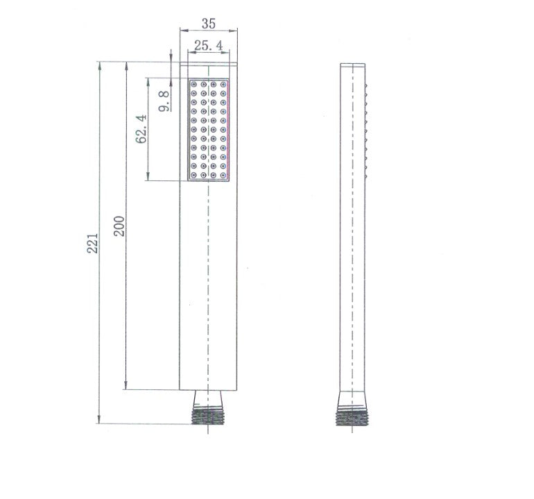 Microphone Hand Shower Square line drawing