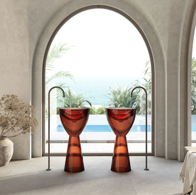 Cassa Design Wow Pedestal Translucency Resin Stone Basin