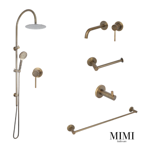 Mimi Antique Brass Wall Set Tapware Package