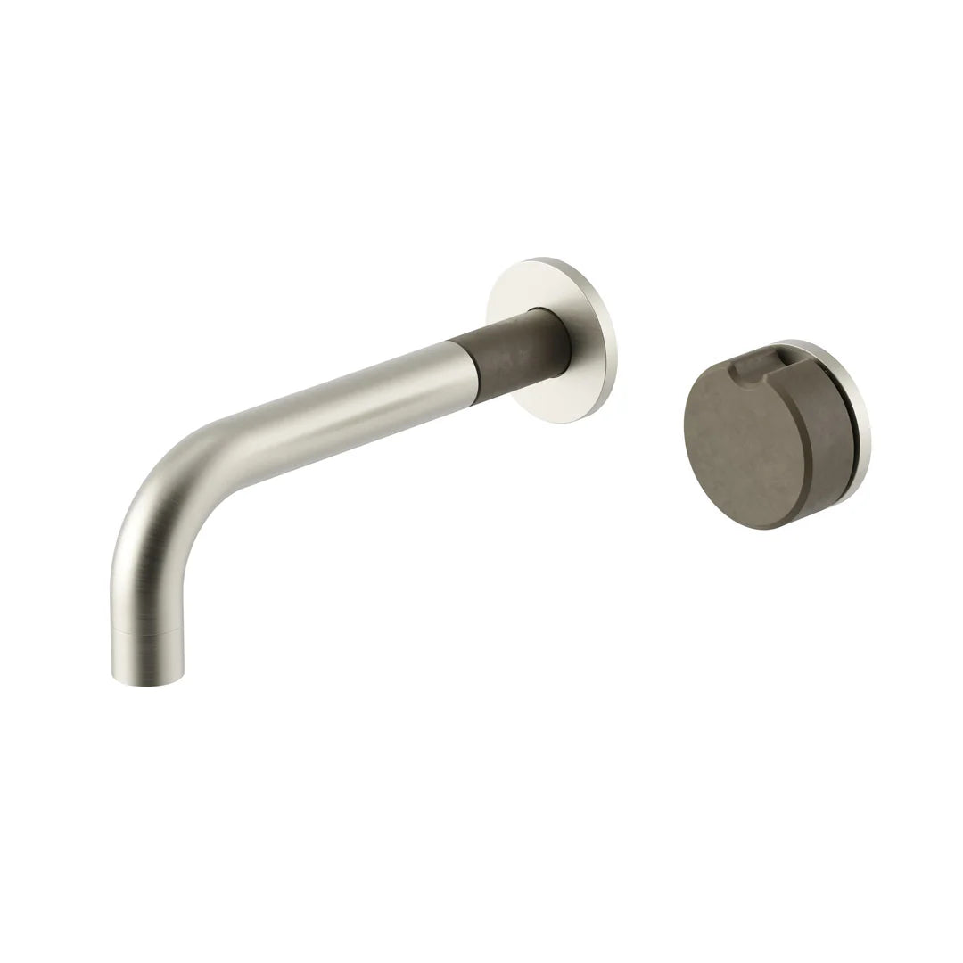 Meir X Nood Co Alchemy Series Progressive Wall Mixer Set Brushed Nickel X Olive