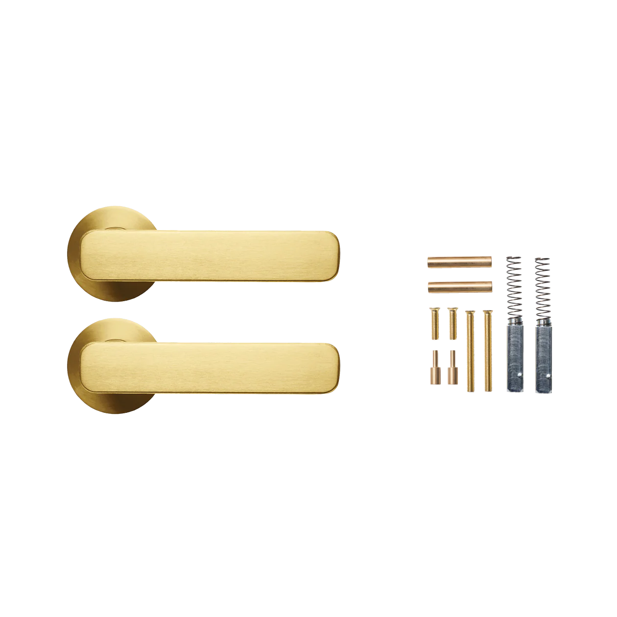 Momo Aspen Lever Handle Set Brushed Satin Brass