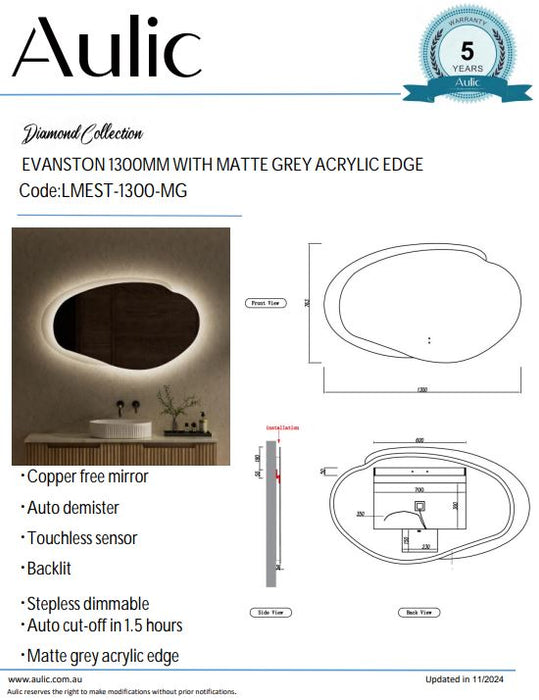Aulic Evanston Asymetrical 1300 LED Mirror
