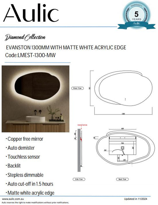 Aulic Evanston Asymetrical 1300 LED Mirror