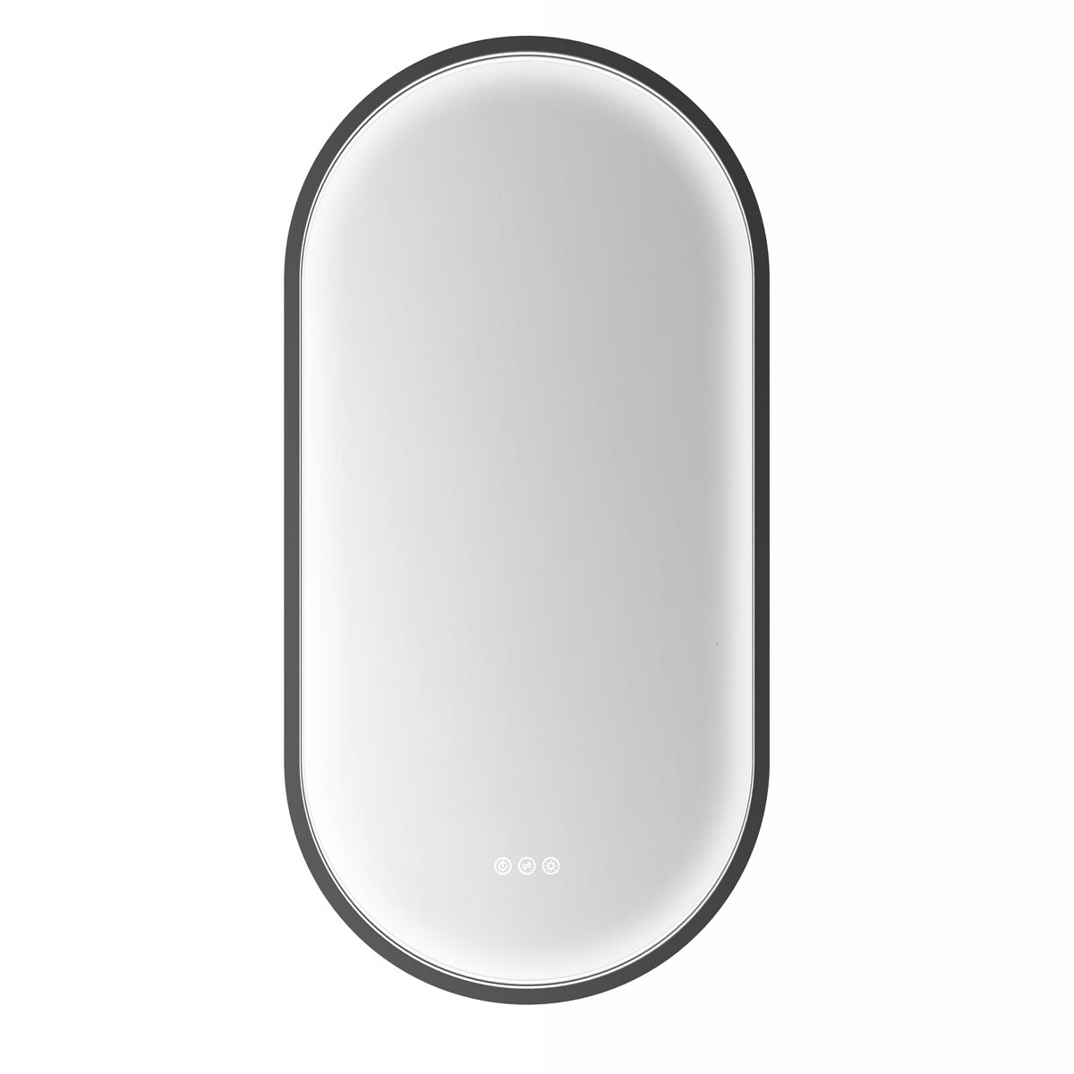 Euro Mirror Käpsel Matte Black Frame LED Mirror