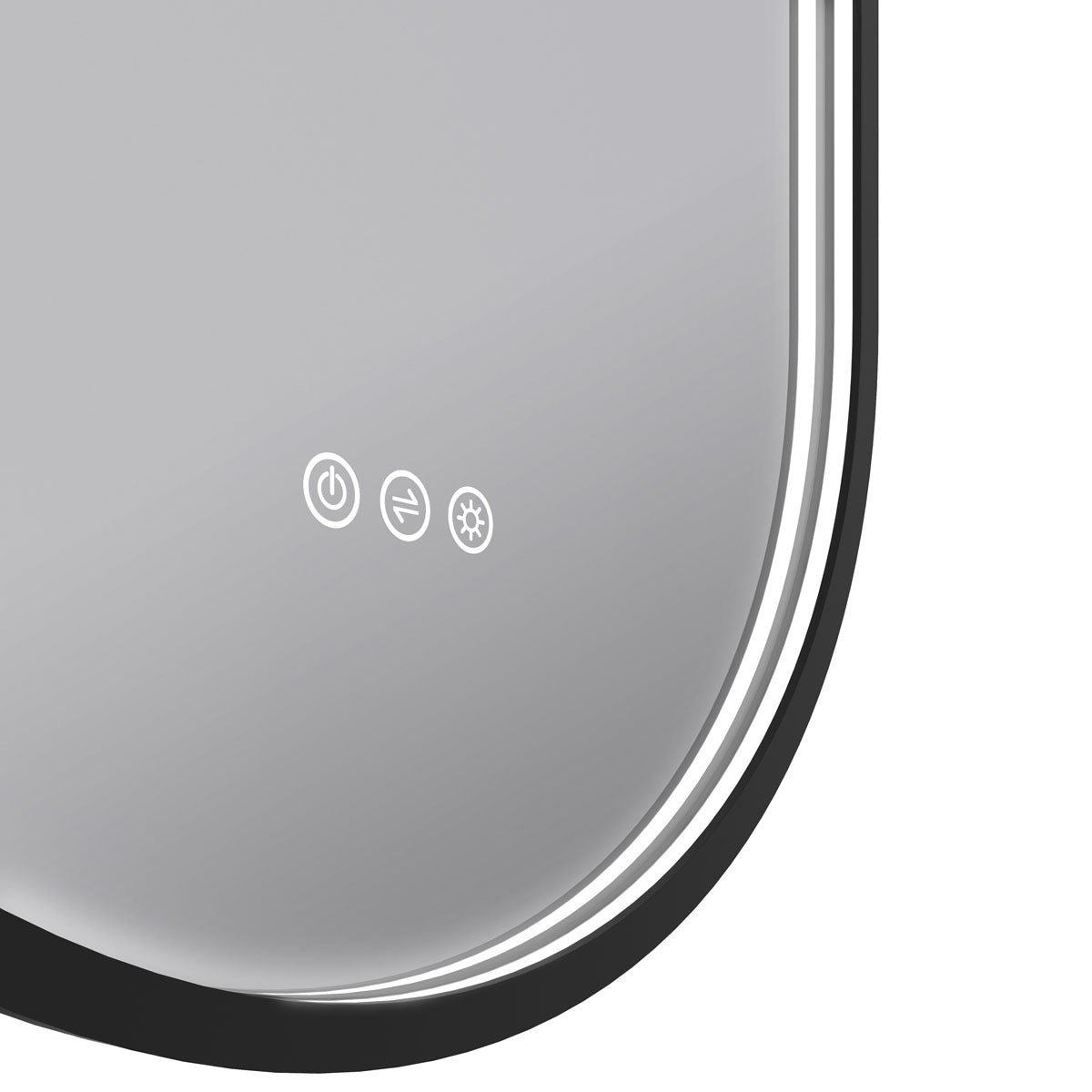 Euro Mirror Käpsel Matte Black Frame LED Mirror