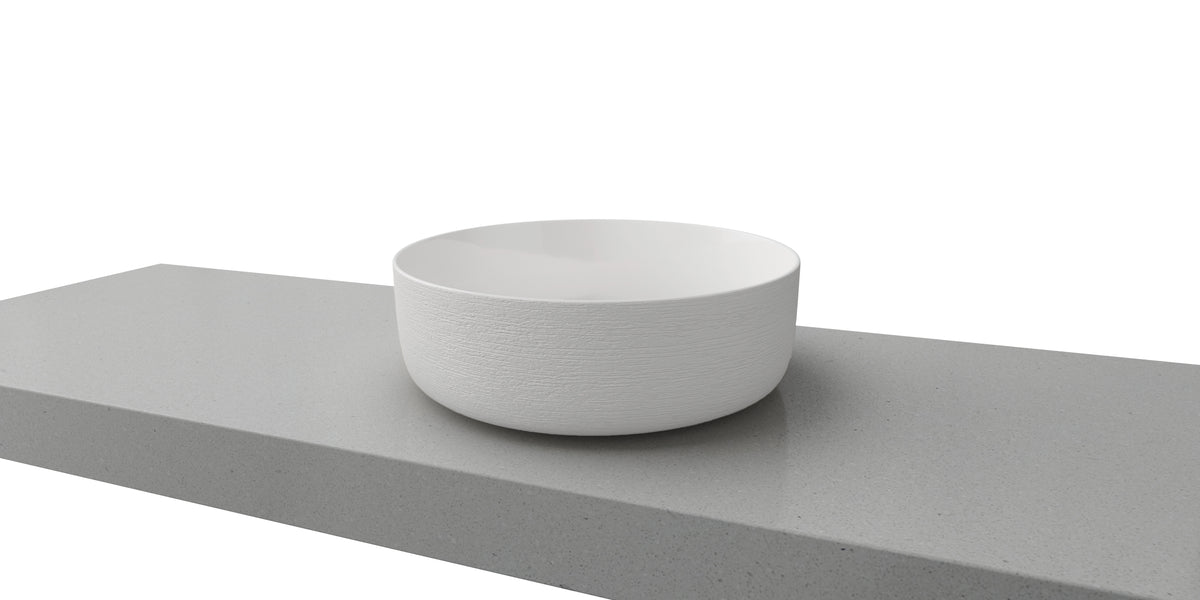Timberline Allure Raked Gloss White Basin — Designer Bathware