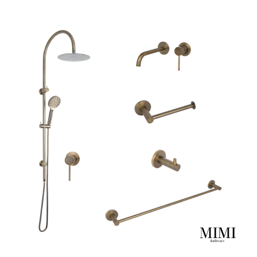 Mimi Antique Brass Wall Set Tapware Package