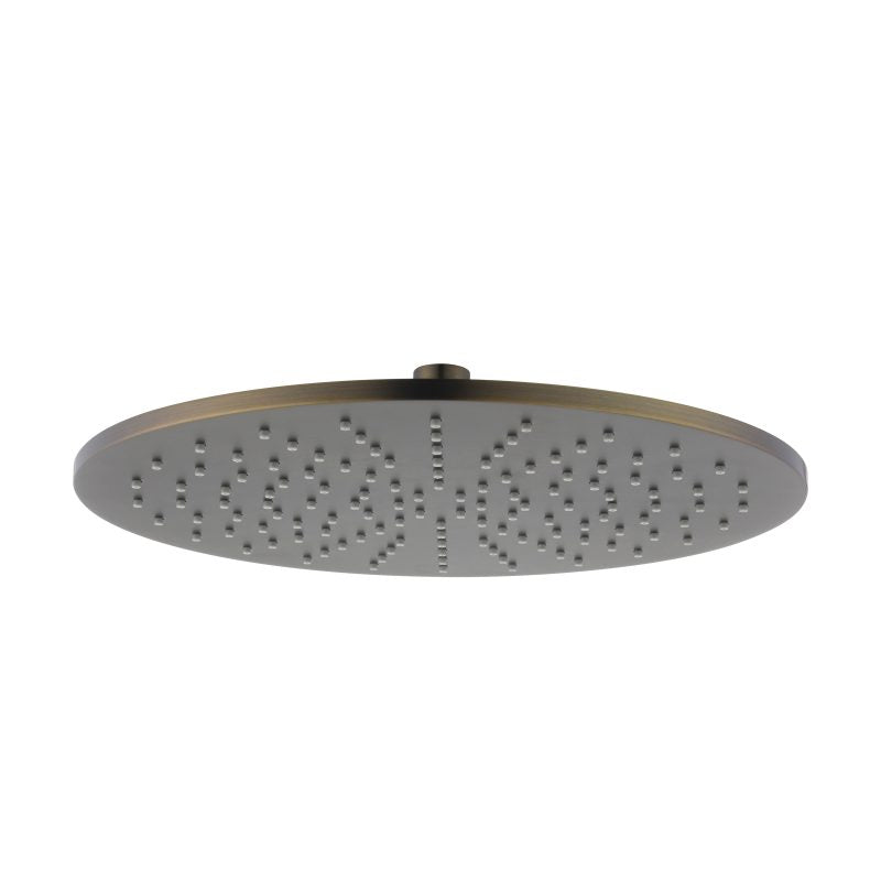 Modern National Brass Round Shower Head 300mm - Antique Brass