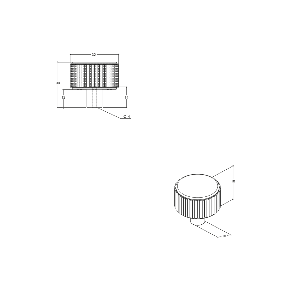 Momo Barrington Round Knob - Line Drawing
