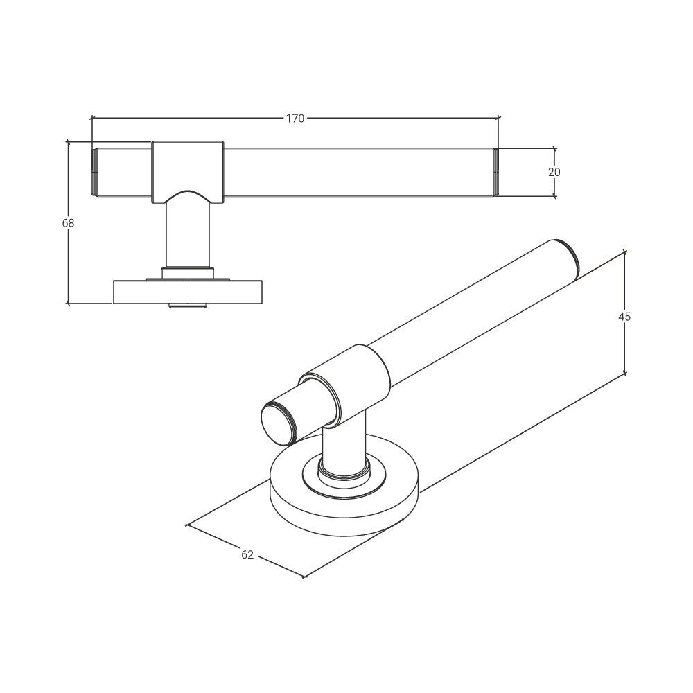 Momo Belgravia Plain Solid Brass Tubular Latch Passage Lever Set Matt Black