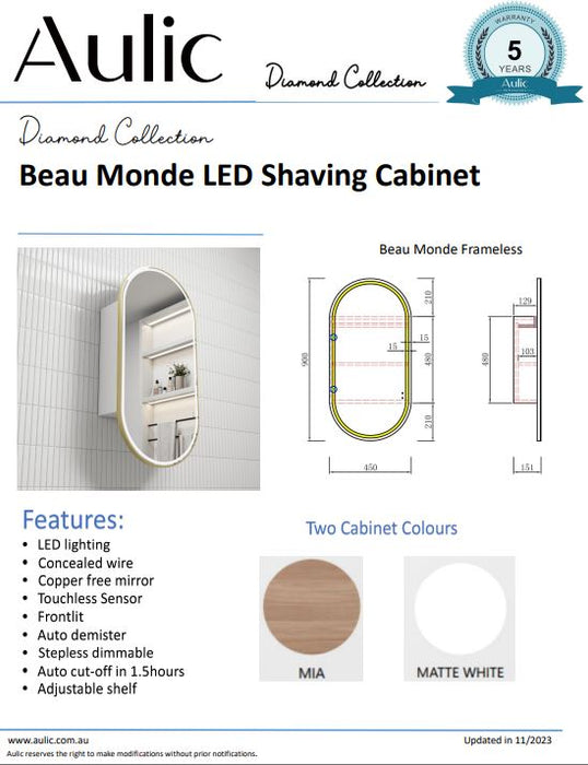 Aulic Beau Monde Led Shaving Cabinet