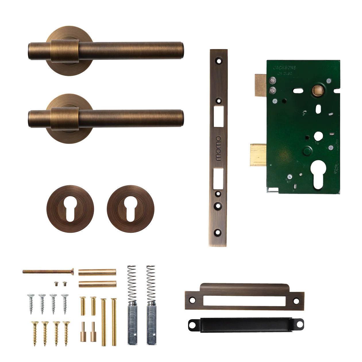 Momo Belgravia Plain Solid Brass Lever Entrance Set Bronze
