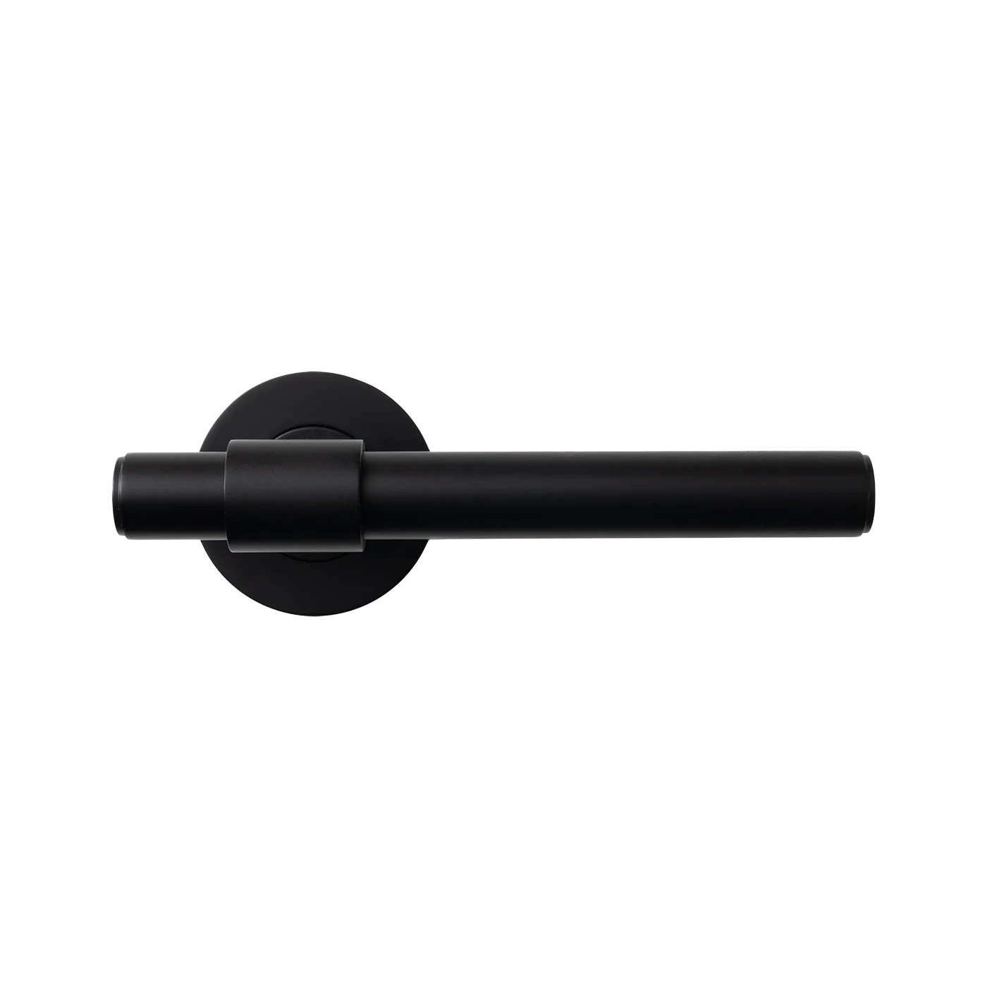Momo Belgravia Plain Solid Brass Tubular Latch Privacy Lever Set Matte Black