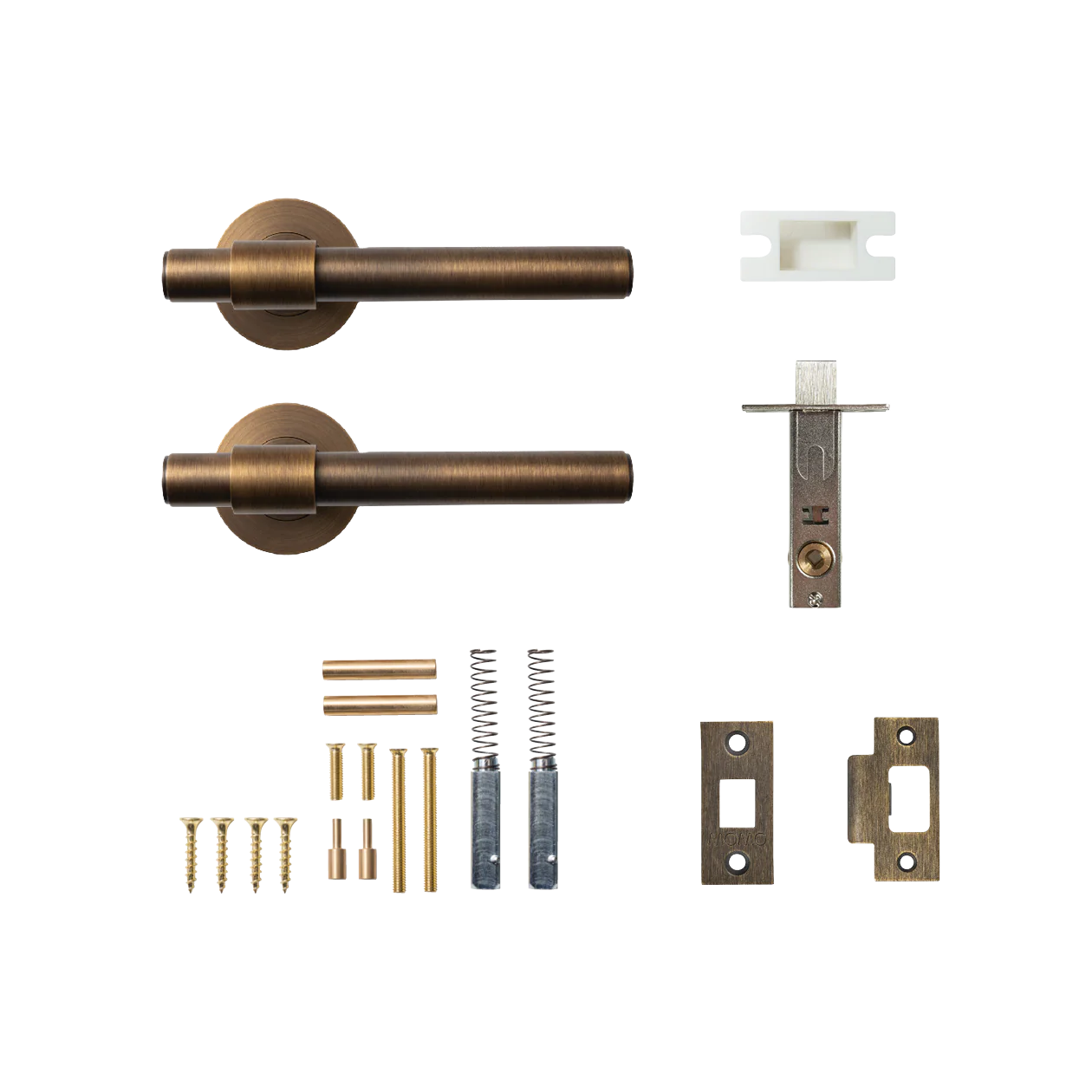 Momo Belgravia Plain Solid Brass Tubular Latch Passage Lever Set Bronze