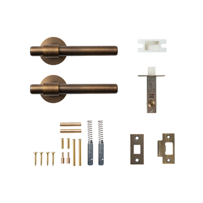 Momo Belgravia Plain Solid Brass Tubular Latch Passage Lever Set Bronze