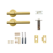 Momo Belgravia Plain Solid Brass Tubular Latch Passage Lever Set Brushed Satin Brass