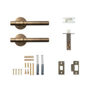 Momo Belgravia Plain Solid Brass Tubular Latch Passage Lever Set Dark Brushed Brass