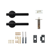 Momo Belgravia Plain Solid Brass Tubular Latch Passage Lever Set Matt Black