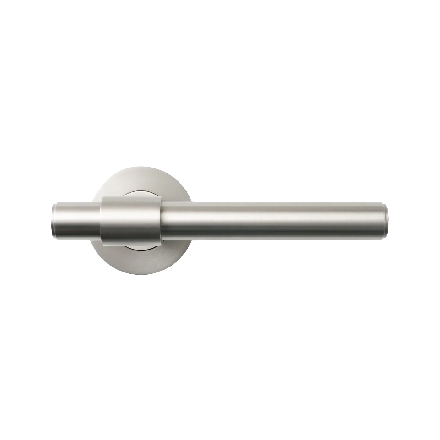 Momo Belgravia Plain Solid Brass Tubular Latch Privacy Lever Set In Dull Brushed Nickel