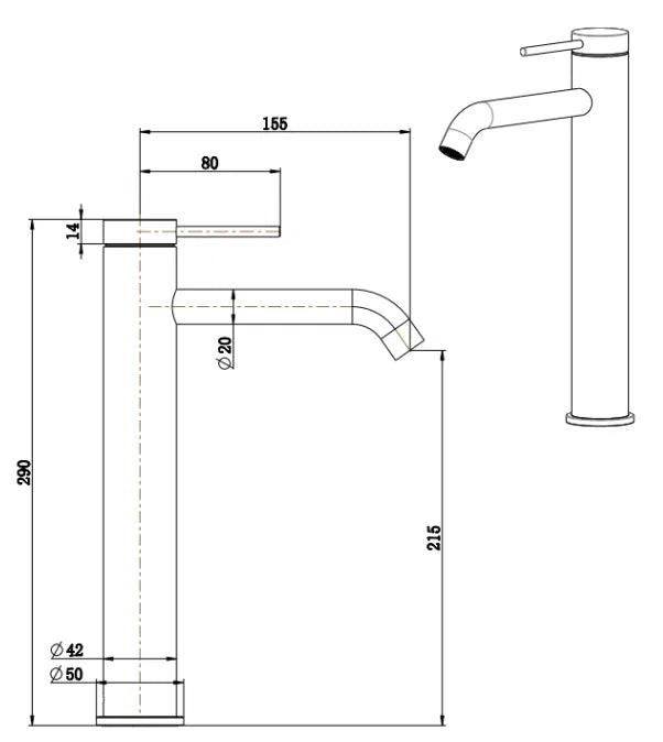 Bella Vista Mica Tall Basin Mixer Living Brass