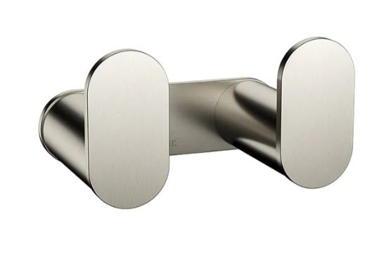 Meir Curvae Double Robe Hook - Brushed Nickel