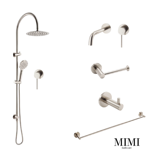 Mimi Cove Warm Brushed Nickel Wall Set Tapware Package