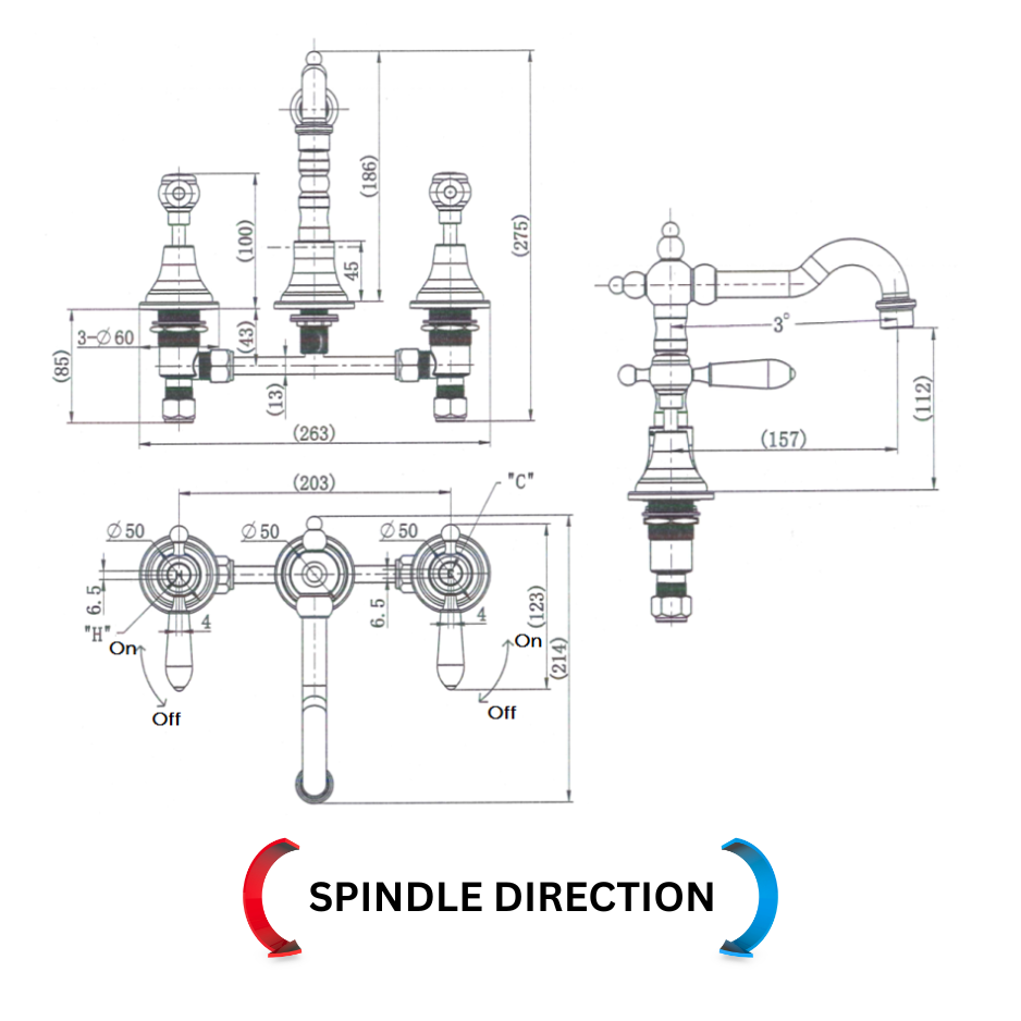Bordeaux Basin Set - Line Drawing