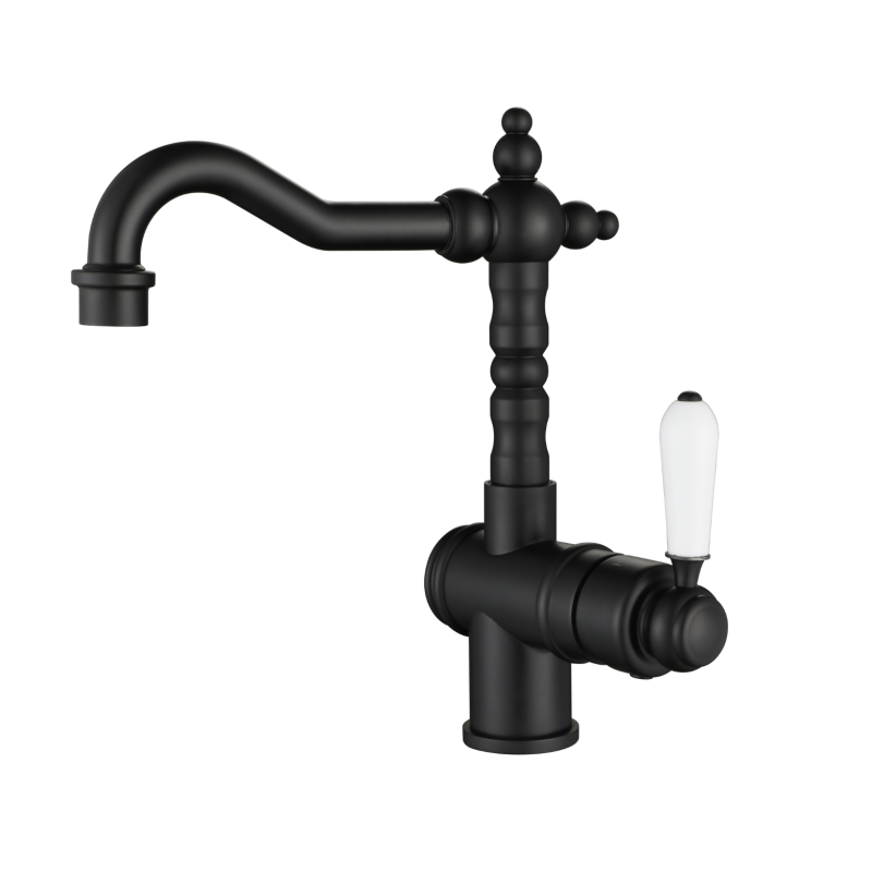Modern National Bordeaux High Rise Basin Mixer - Matte Black