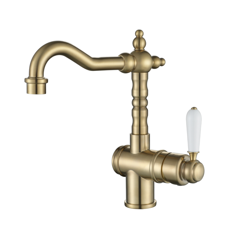 Modern National Bordeaux High Rise Basin Mixer - Brushed Bronze