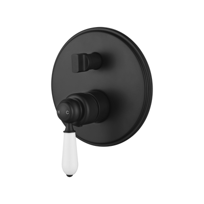 Modern National Bordeaux Shower Diverter Mixer - Matte Black