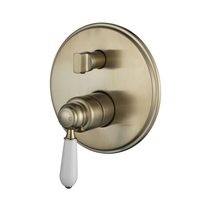Modern National Bordeaux Shower Diverter Mixer - Brushed Bronze