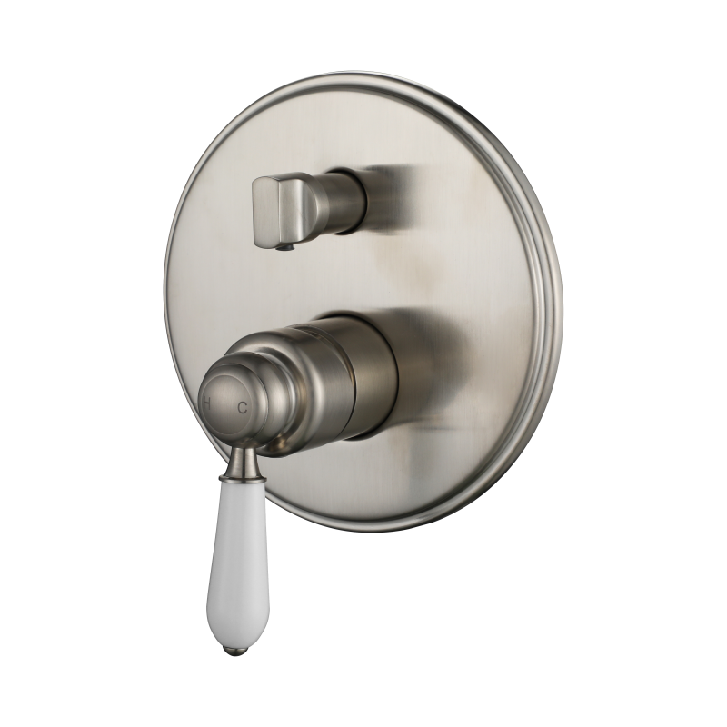 Modern National Bordeaux Shower Diverter Mixer - Brushed Nickel