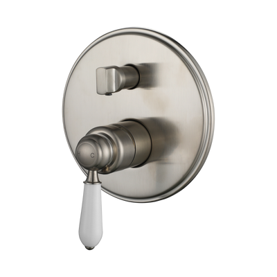 Modern National Bordeaux Shower Diverter Mixer - Brushed Nickel