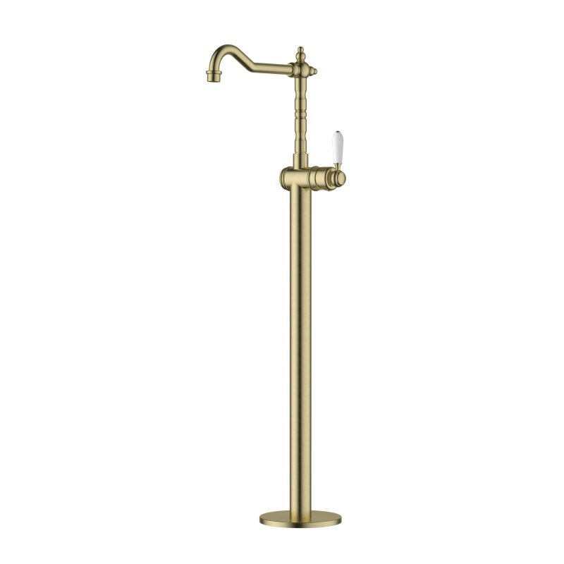 Modern National Bordeaux Freestanding Bath Mixer - Brushed Bronze