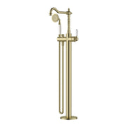 Modern National Bordeaux Freestanding Bath Mixer with Hand Shower - Brushed Bronze
