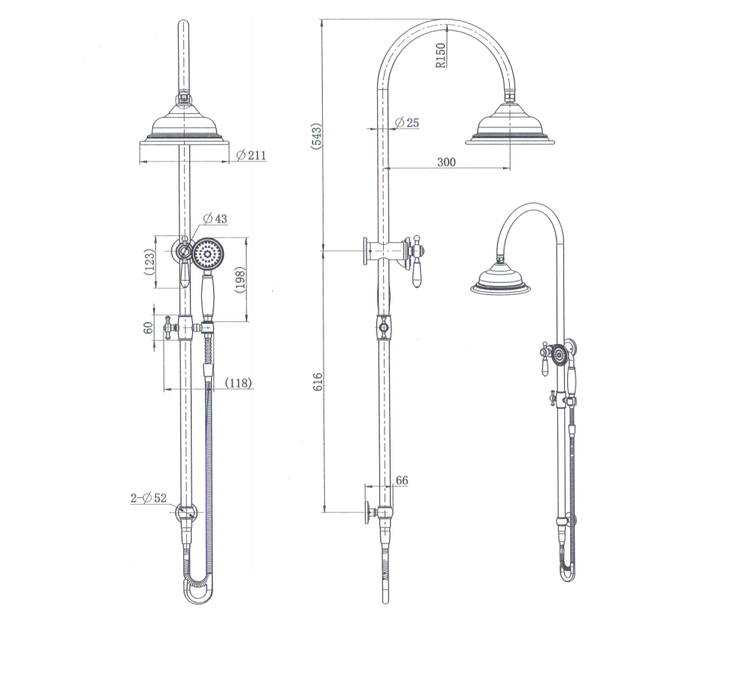 Modern National Bordeaux Shower Column