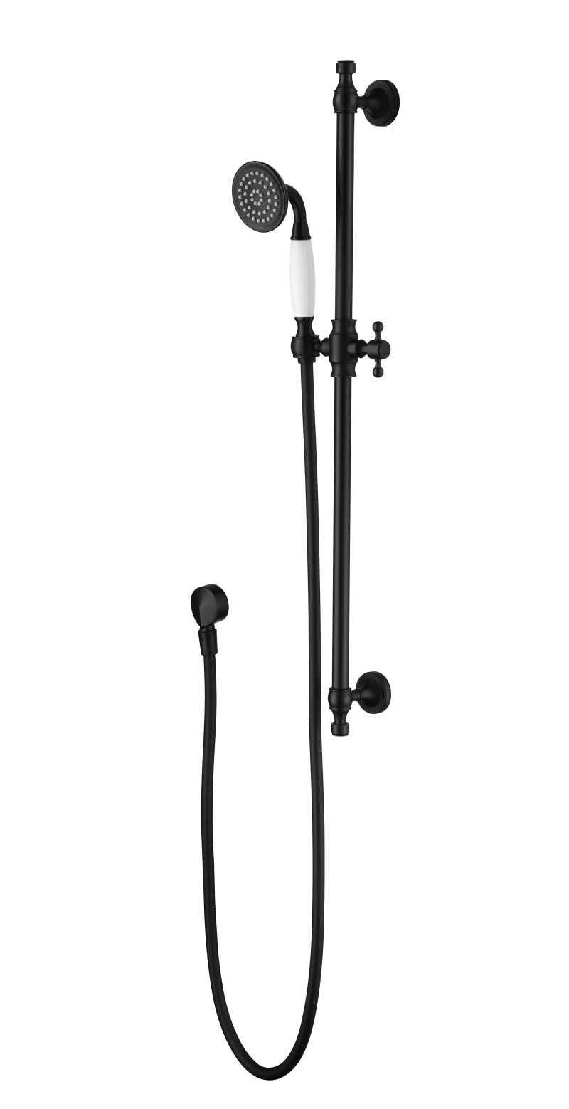 Modern National Bordeaux Shower On Rail - Matte Black